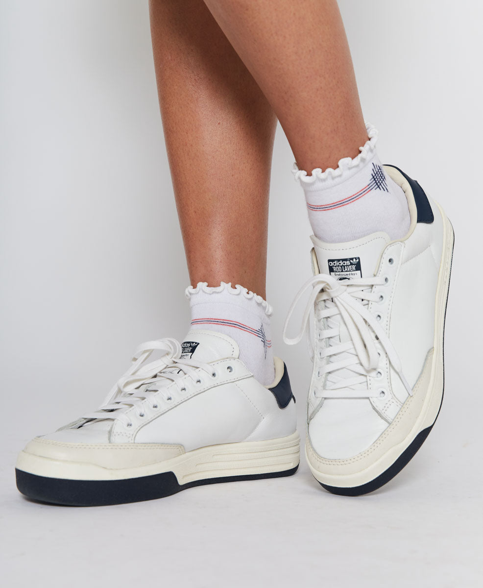 RUFFLE TRIM CREW SOCKS