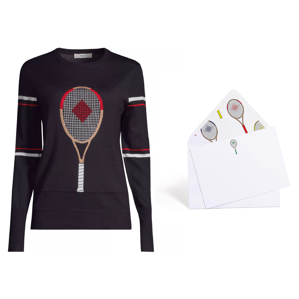 The Tennis Lover Bundle (Navy & Red Sweater)